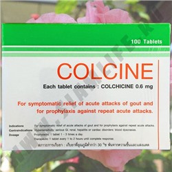 Таблетки от Подагры и отложения солей Колцихин Colcine 0,6 mg.